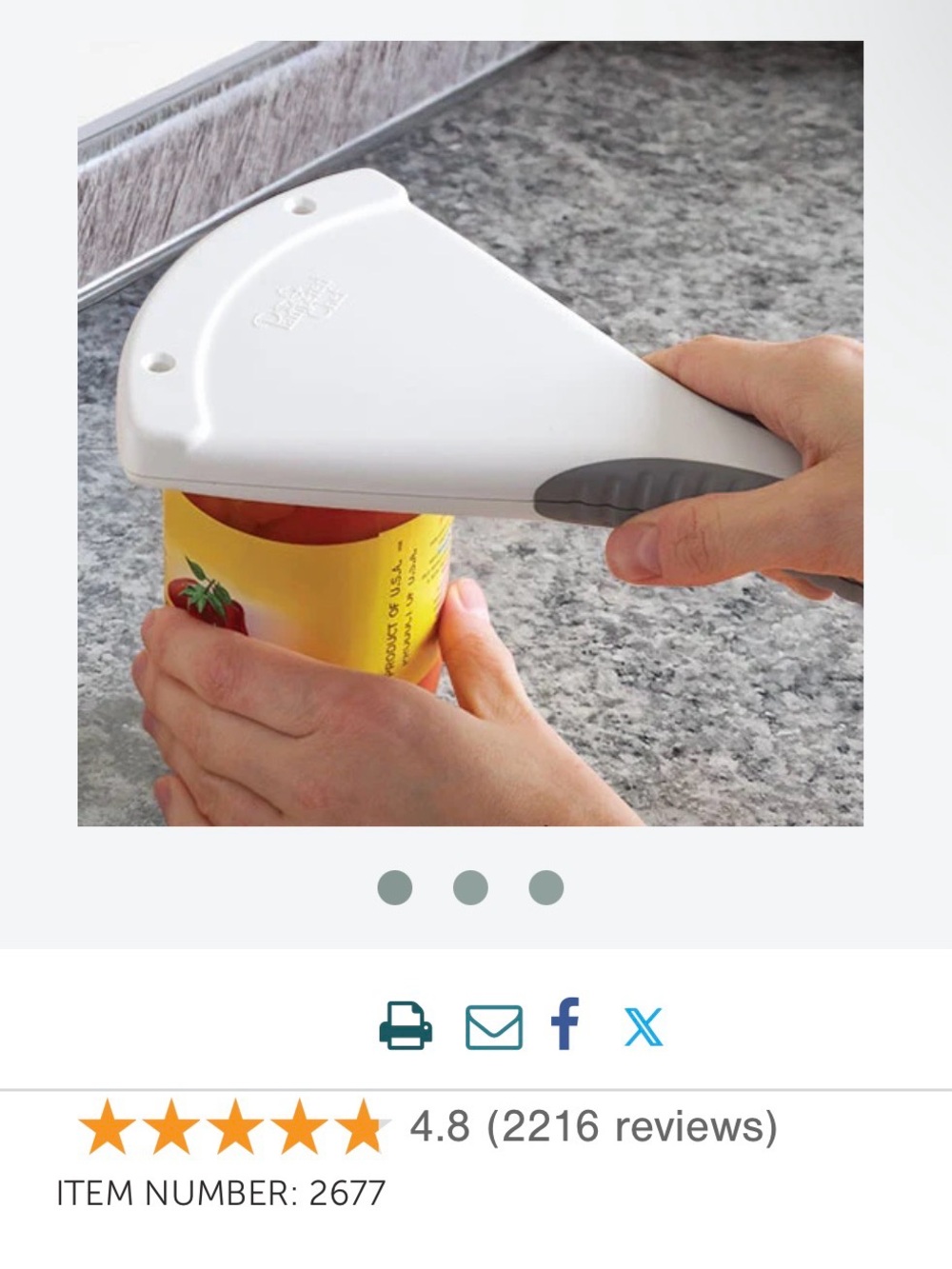 Pampered Chef Manual Jar and Can Opener - Easy-Grip Kitchen Tool